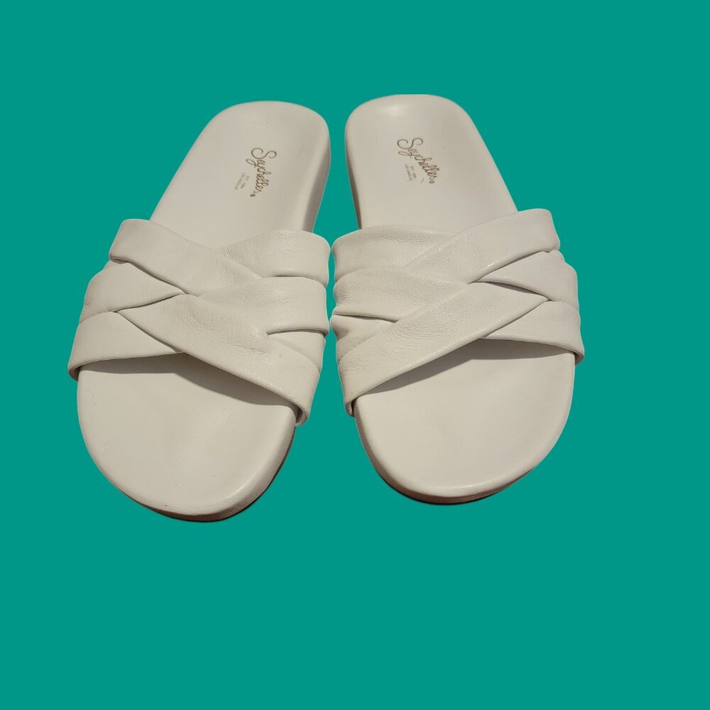 Seychelles White Show Me Love Leather Slides